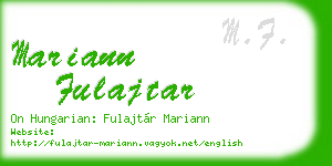 mariann fulajtar business card