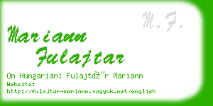 mariann fulajtar business card